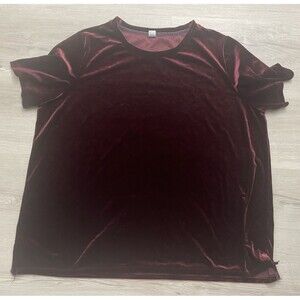Old Navy Women's Velvet Tee Shirt Women’s XXL  Burgundy Holiday Party Soft
